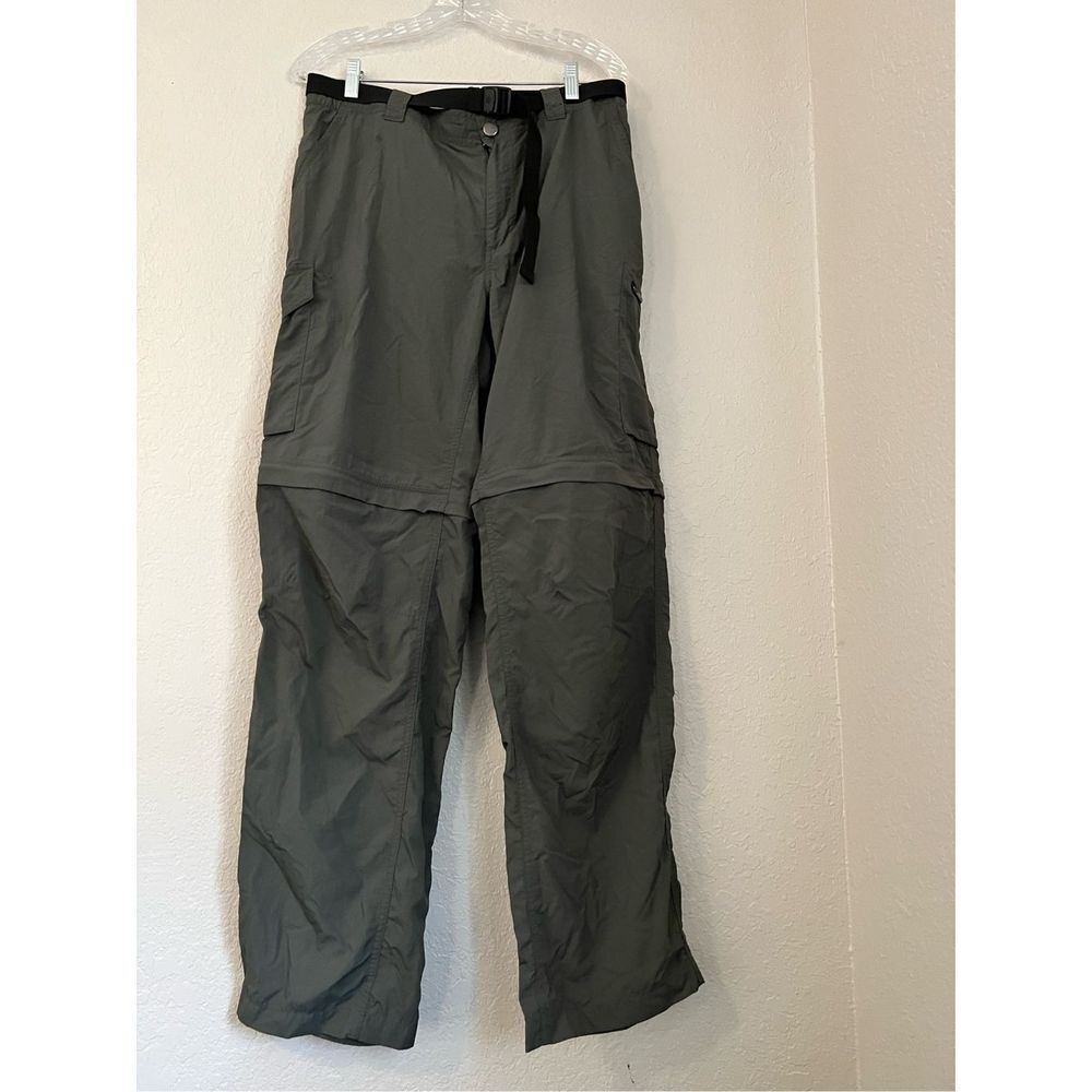 Columbia Green Omni-Shield Mens Size 38X 32 Zip Convertible Cargo‎ Pants Nylon